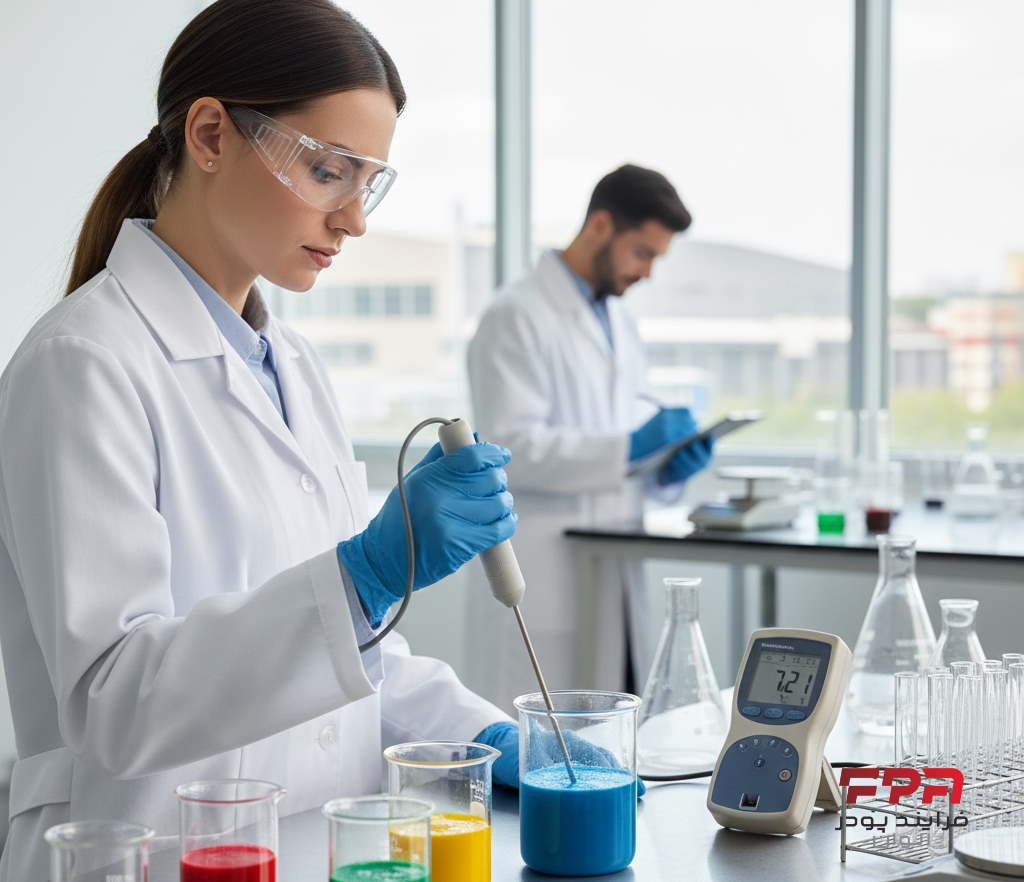 تعیین مقدار PH یک سوسپانسیون نمونه رنگدانه یا رنگیار