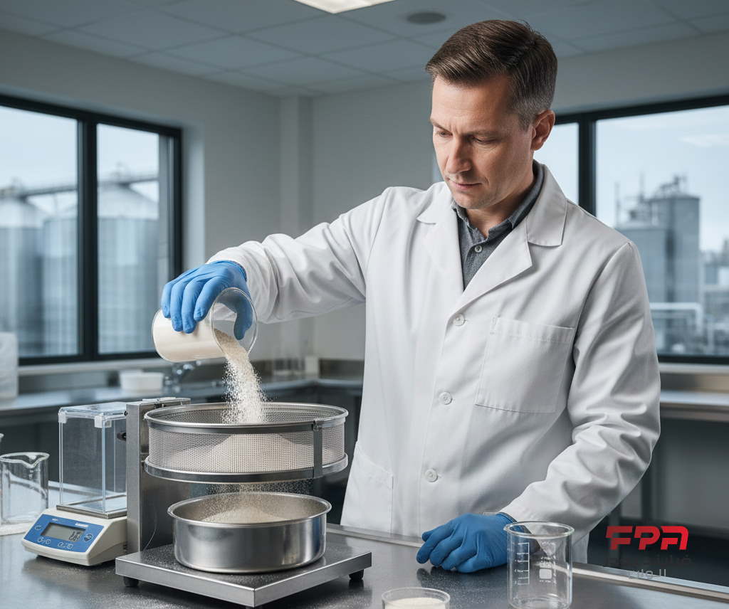 تعیین میزان باقیمانده روی الک در پودرها